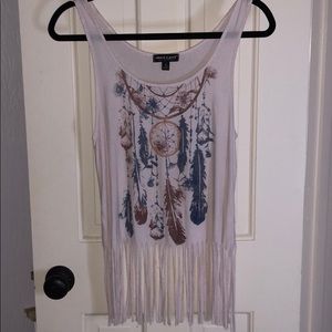 Fringe/Feather Graphic Tank top